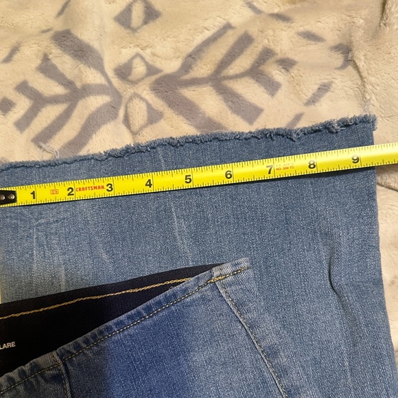 A160.  Inc Classic Denim pull on faded Flare Leg Jeans - Picture 7 of 10